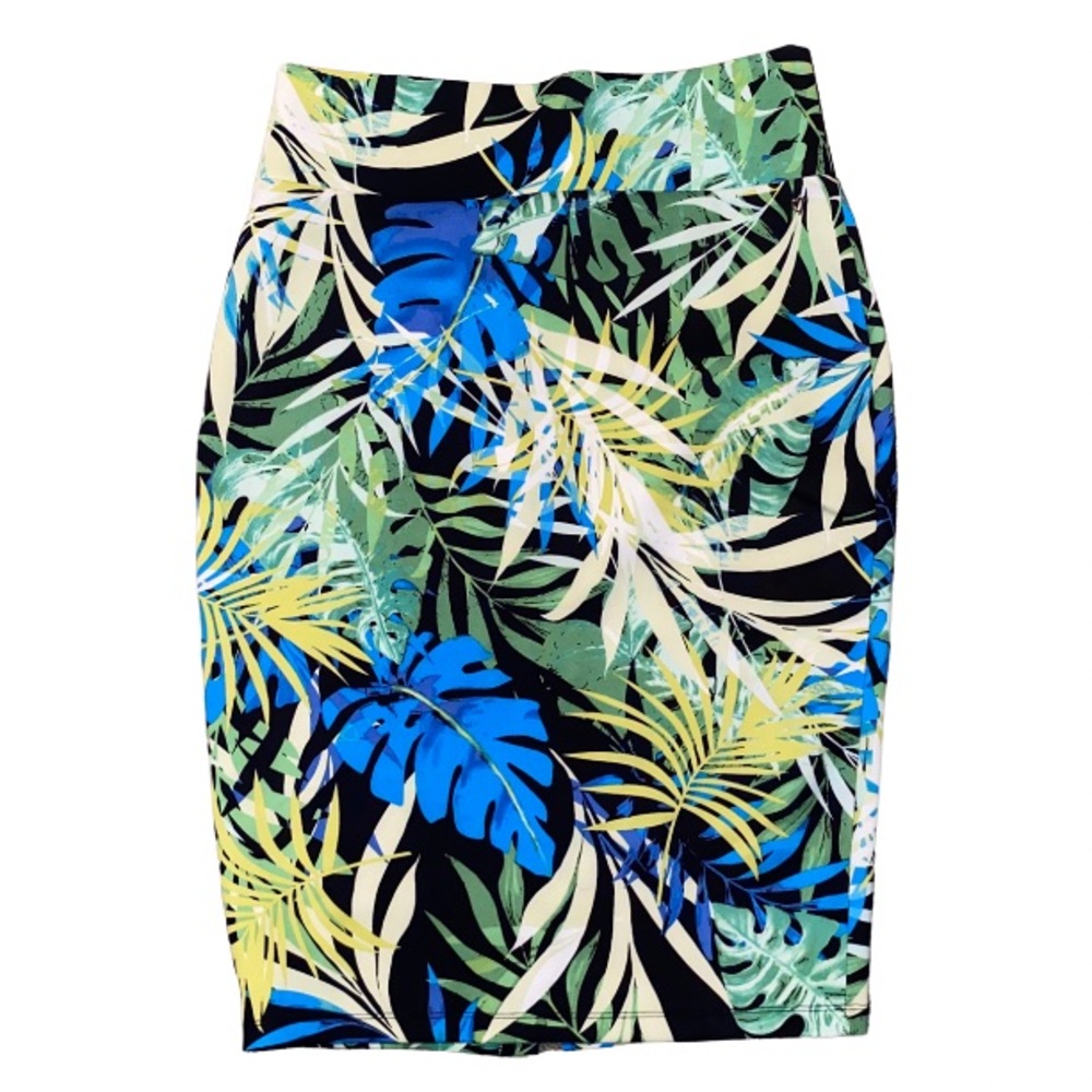 Tropical print pencil skirt